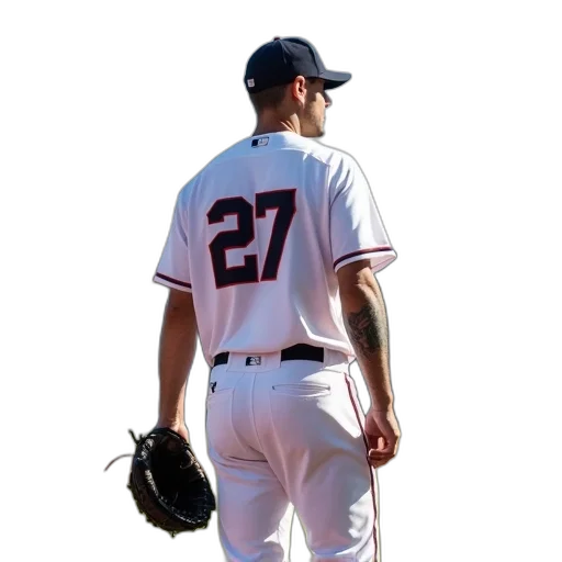 baseball, player, white, uniform transparent PNG cut-out