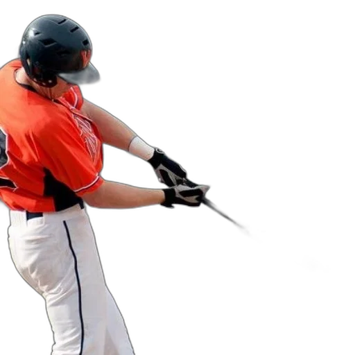 baseball, player, orange, jersey transparent PNG cut-out