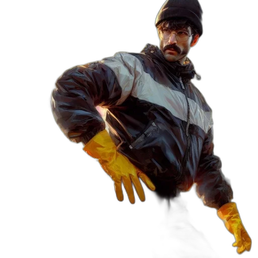 jacket, staff, weapon, concept art transparent PNG cut-out