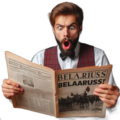 man, reads, shocking, news transparent PNG cut-out