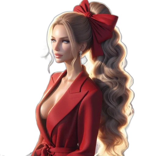 dress, hair, crown, staff transparent PNG cut-out