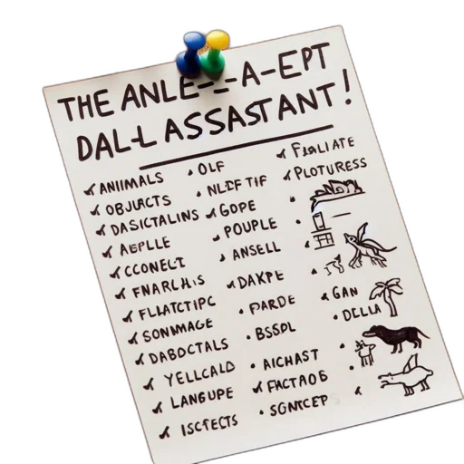 staff, concept art, annotated, list transparent PNG cut-out