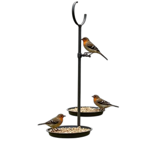 staff, bird, feeder, two transparent PNG cut-out