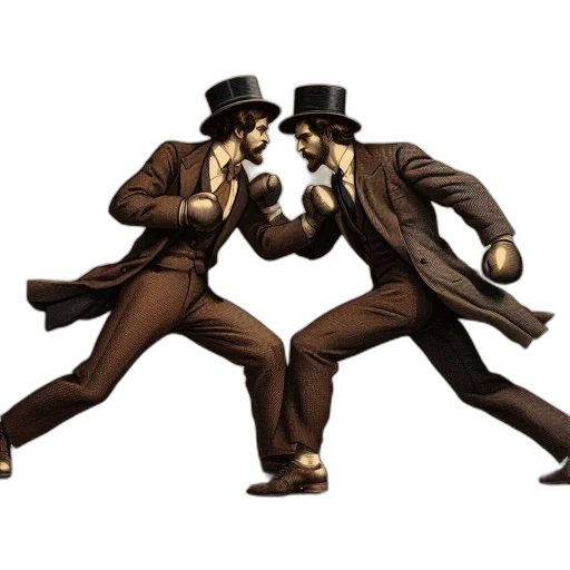 concept art, two, well-dressed, men transparent PNG cut-out