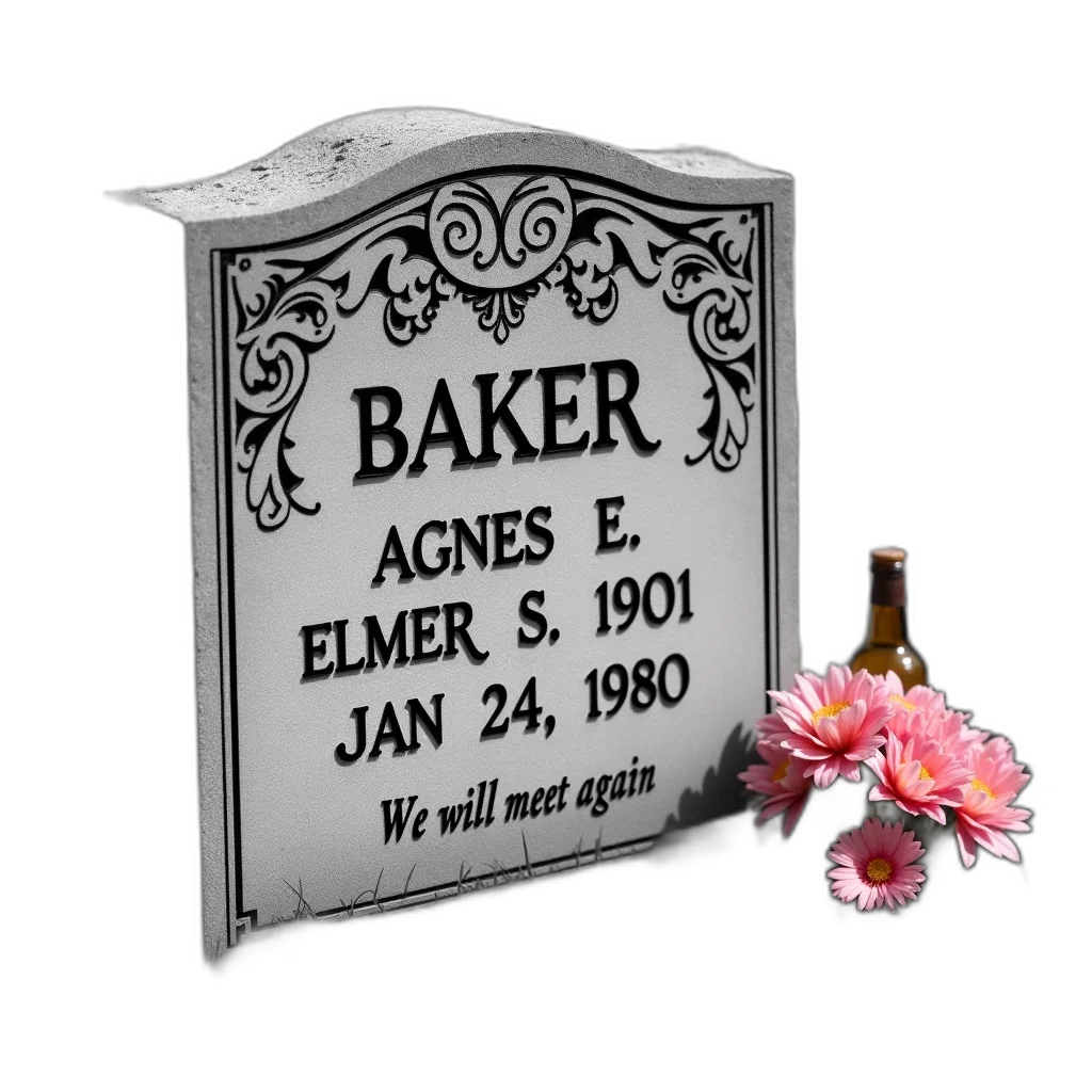 grayscale, image, headstone, name transparent PNG cut-out