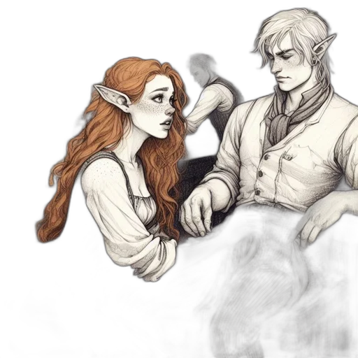 fantasy art, concept art, watercolor, pencil sketch transparent PNG cut-out