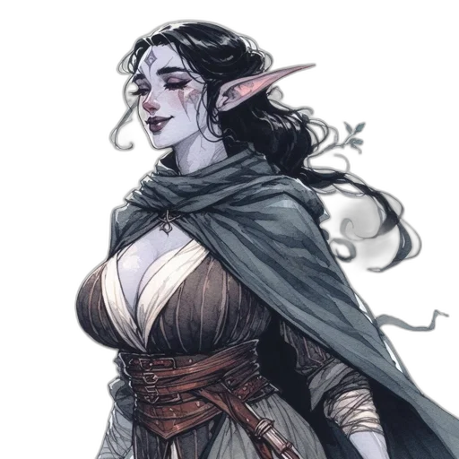 dress, fantasy art, concept art, watercolor transparent PNG cut-out