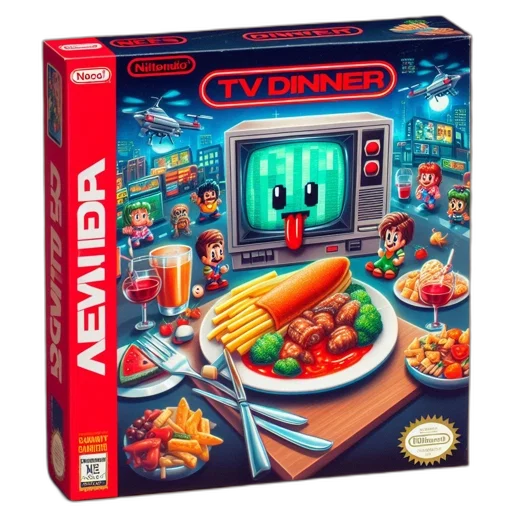 food, robot, cyberpunk, pixel art transparent PNG cut-out