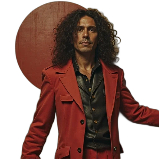 jacket, staff, hair, red transparent PNG cut-out