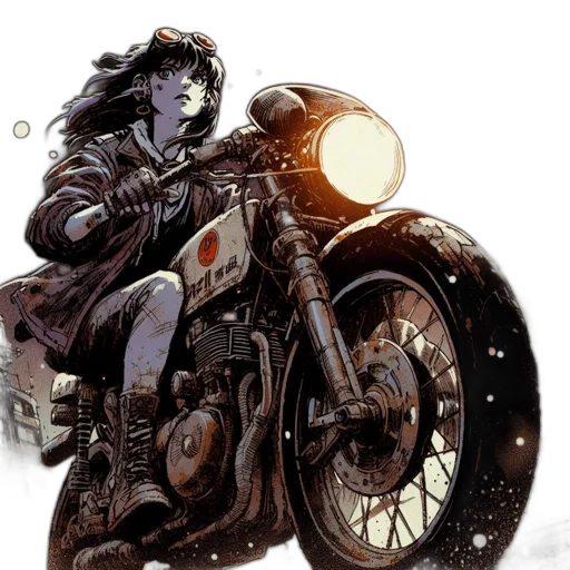 comic book art, concept art, fantasy art, cyberpunk transparent PNG cut-out