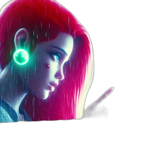 robot, cyberpunk, concept art, vaporwave transparent PNG cut-out
