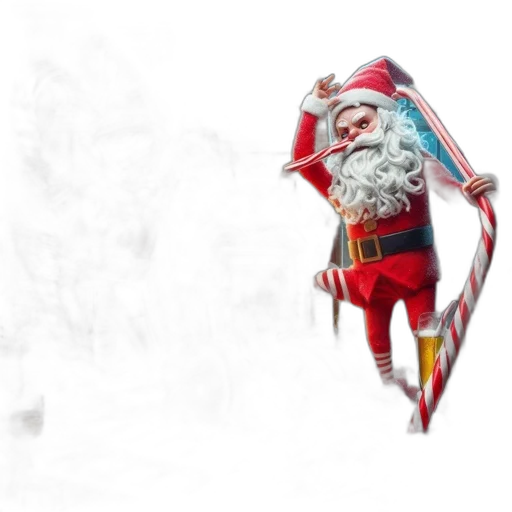 3d render, concept art, photorealistic, santa transparent PNG cut-out