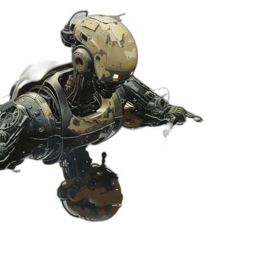 robot, weapon, concept art, 3d render transparent PNG cut-out