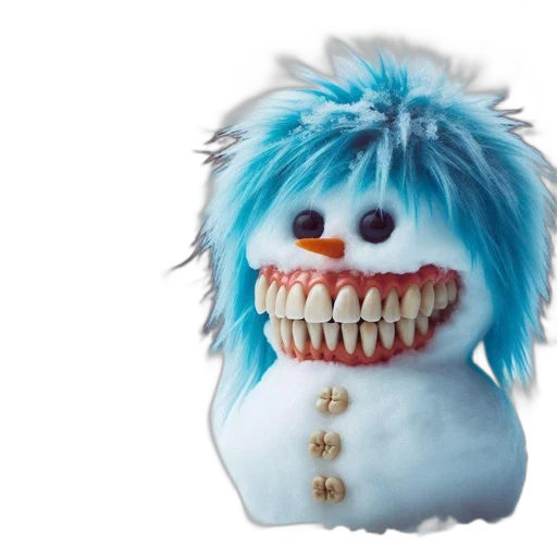 creature, 3d render, whimsical, snowman transparent PNG cut-out