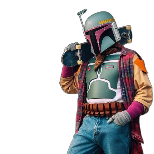 jacket, robot, weapon, mask transparent PNG cut-out
