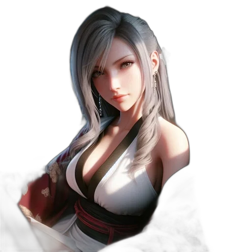 face, dress, staff, weapon transparent PNG cut-out