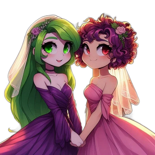 dress, crown, flower, pixel art transparent PNG cut-out