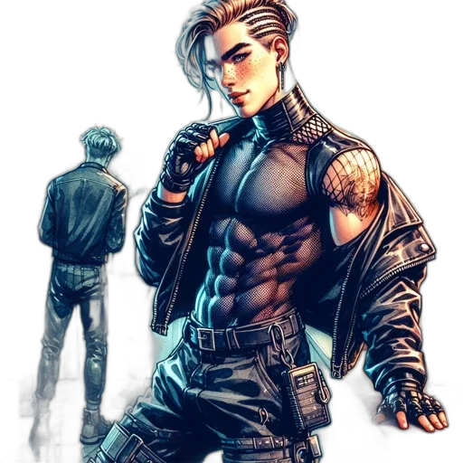 jacket, comic book art, cyberpunk, concept art transparent PNG cut-out