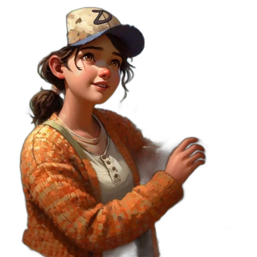 hat, jacket, staff, face transparent PNG cut-out