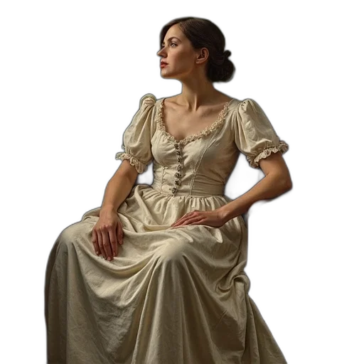 dress, jewelry, staff, crown transparent PNG cut-out