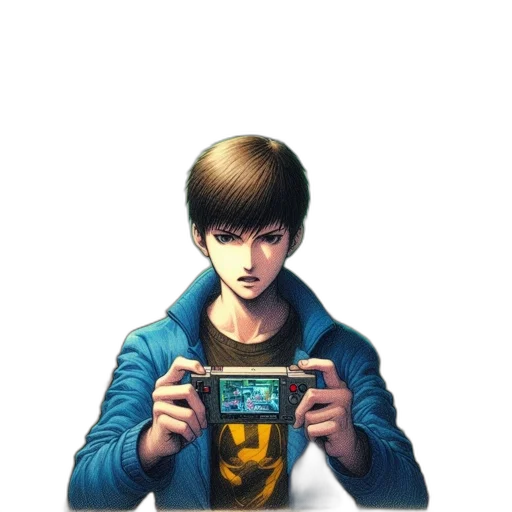jacket, face, robot, weapon transparent PNG cut-out