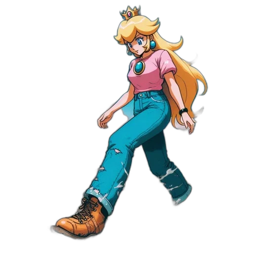 jacket, staff, weapon, hair transparent PNG cut-out