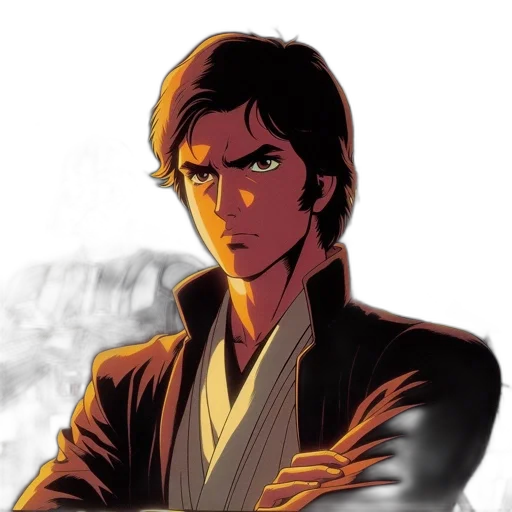 staff, jacket, face, comic book art transparent PNG cut-out