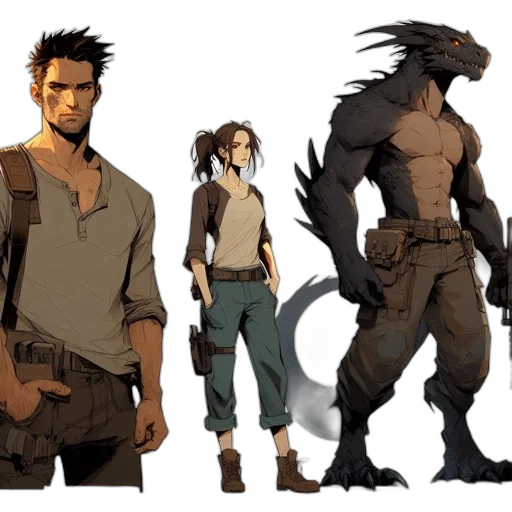 concept art, fantasy art, comic book art, pixel art transparent PNG cut-out