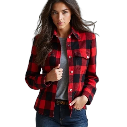 jacket, red, top, plaid transparent PNG cut-out