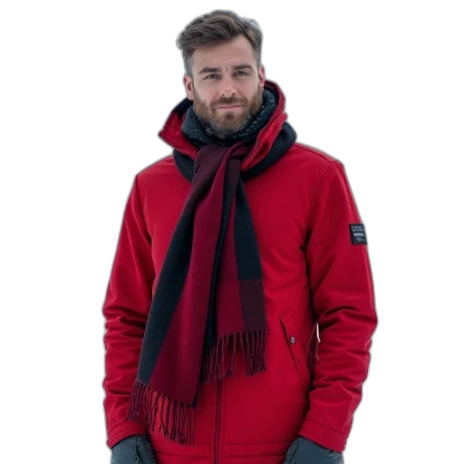 jacket, staff, face, 3d render transparent PNG cut-out