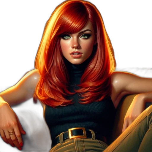 hair, comic book art, photorealistic, fantasy art transparent PNG cut-out