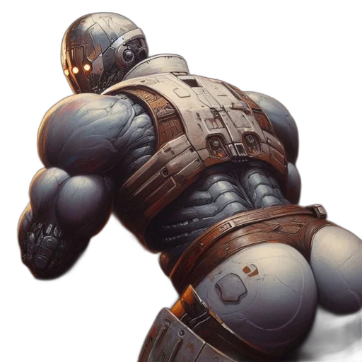 robot, weapon, concept art, 3d render transparent PNG cut-out