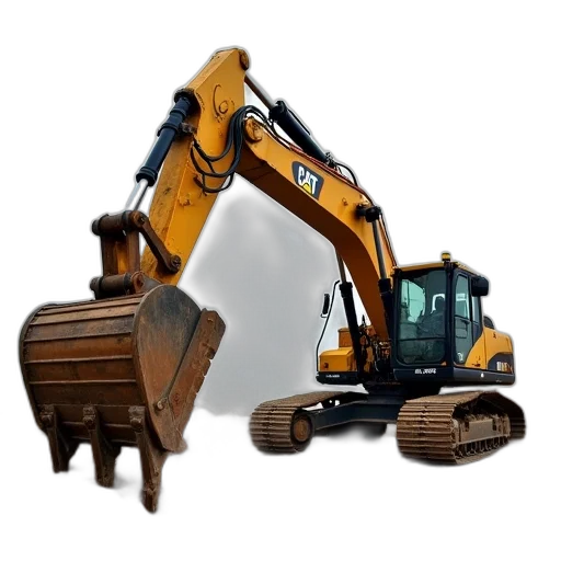 robot, furniture, 3d render, excavator transparent PNG cut-out
