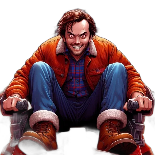 jacket, face, robot, comic book art transparent PNG cut-out