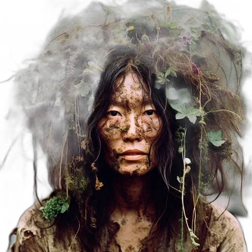 mask, hair, face, creature transparent PNG cut-out