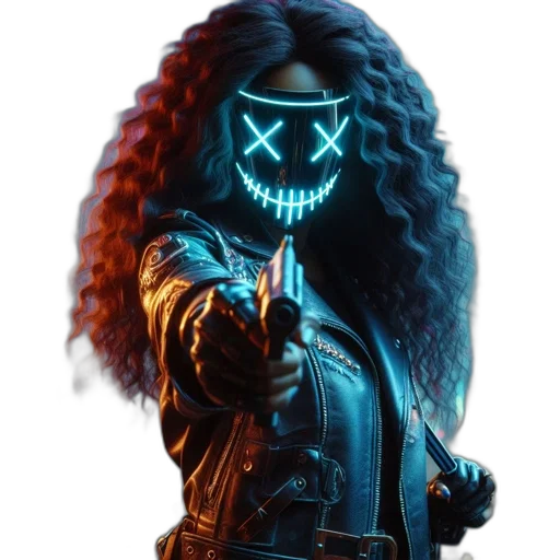 jacket, mask, face, staff transparent PNG cut-out