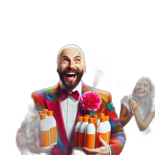 food, bottle, jacket, face transparent PNG cut-out