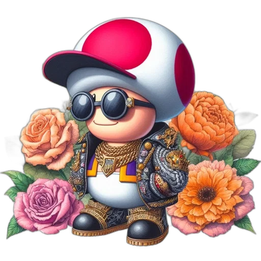 flower, jewelry, jacket, vaporwave transparent PNG cut-out