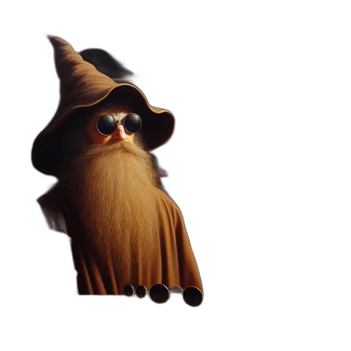 hat, staff, mask, creature transparent PNG cut-out