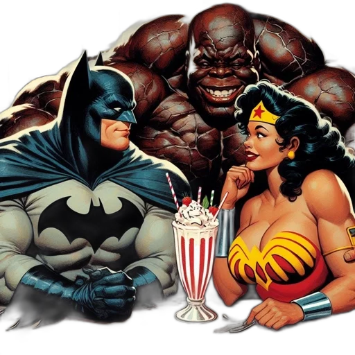 comic book art, concept art, batman, wonder transparent PNG cut-out