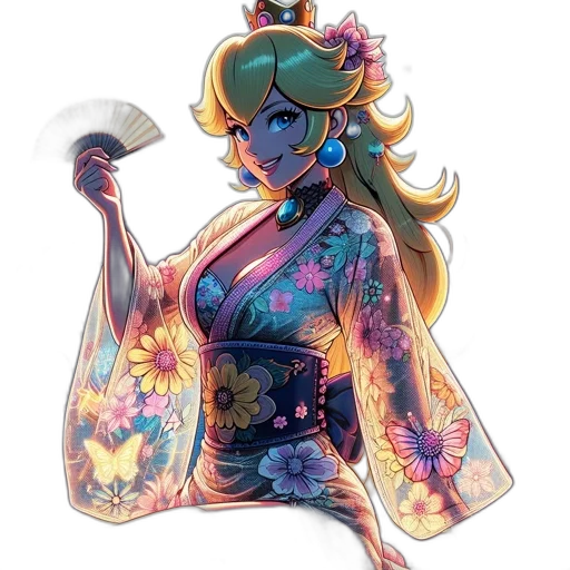 dress, staff, flower, concept art transparent PNG cut-out