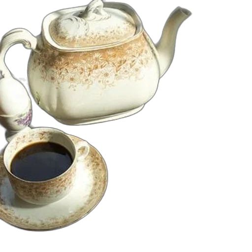 3d render, photorealistic, vintage, teapot transparent PNG cut-out