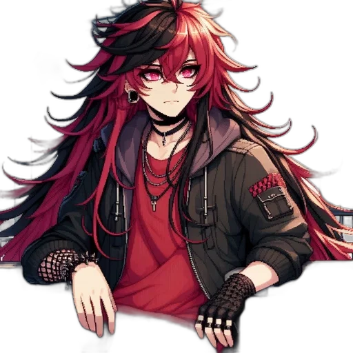 staff, jacket, hair, weapon transparent PNG cut-out