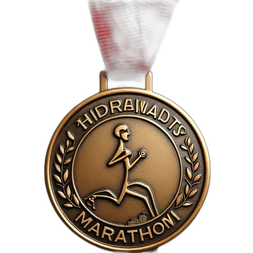 hyderabad, marathon, medal, awarded transparent PNG cut-out