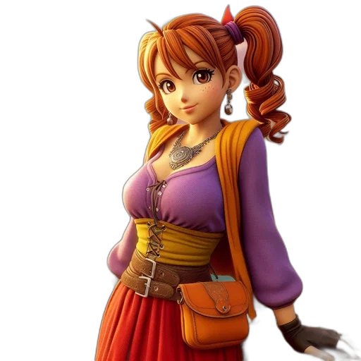 staff, dress, 3d render, fantasy art transparent PNG cut-out