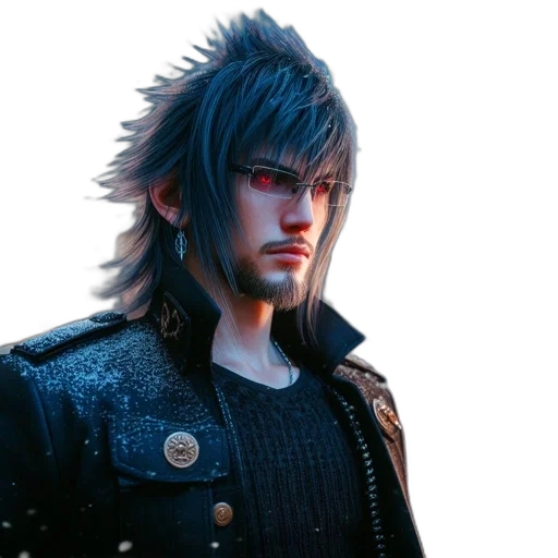 jacket, dragon, face, hair transparent PNG cut-out