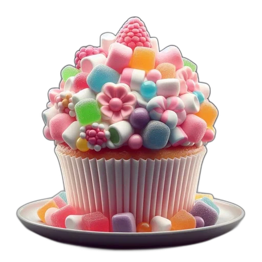 food, crown, 3d render, photorealistic transparent PNG cut-out