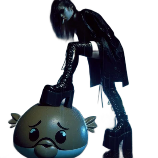 robot, creature, staff, mask transparent PNG cut-out