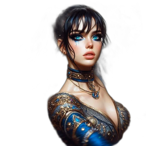 dress, jewelry, face, robot transparent PNG cut-out
