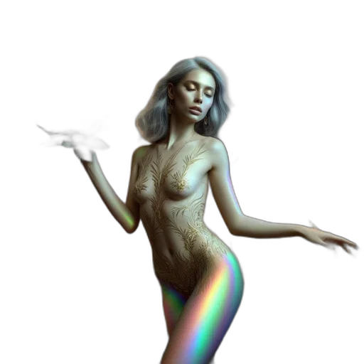 dress, creature, hair, concept art transparent PNG cut-out